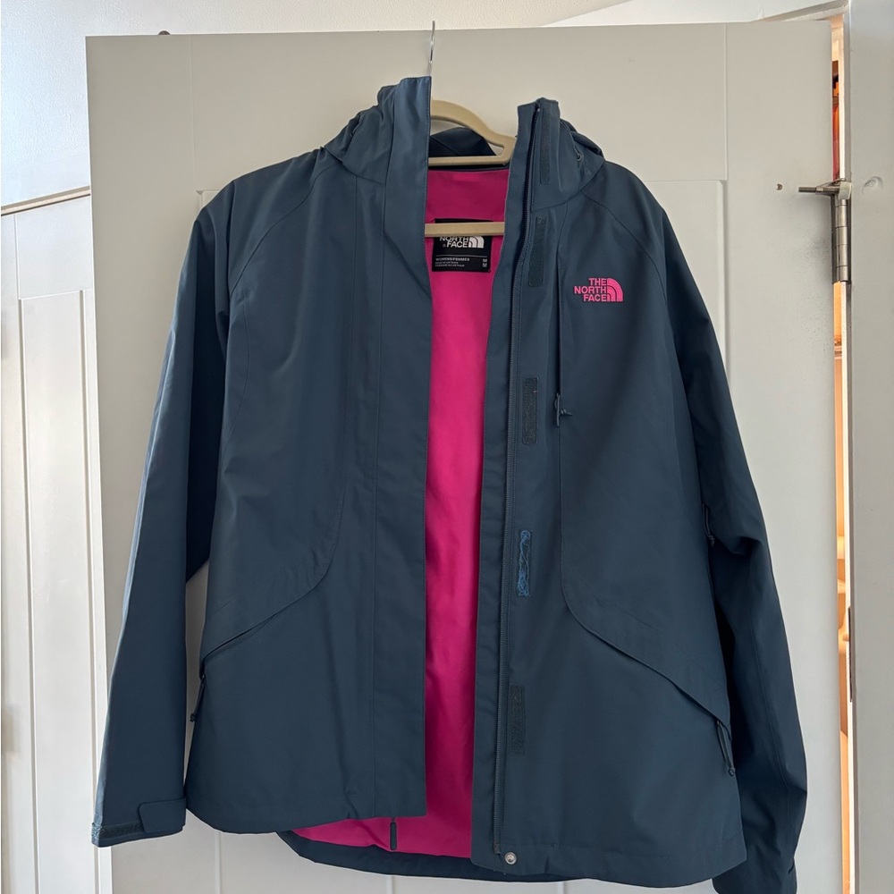 The North Face Navy Jacket with Pink Lining